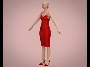 Red dress 3D Model