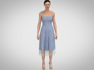 Blue dress 3D Model