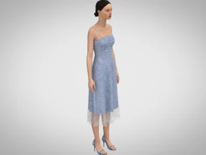 Blue dress 3D Model