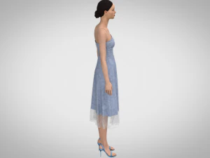 Blue dress 3D Model