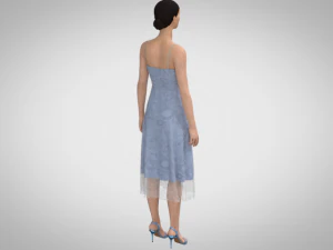 Blue dress 3D Model