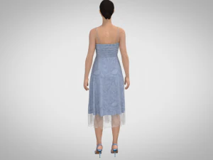 Blue dress 3D Model