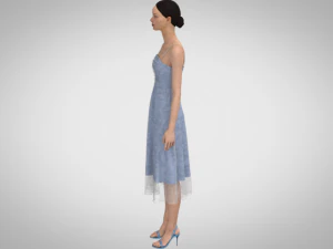 Blue dress 3D Model