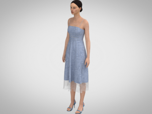 Blue dress Modello 3D