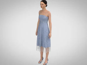 Blue dress 3D Model