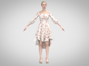 Floral dress 3D Model