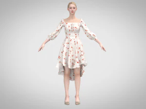 碎花连衣裙 3D 模型