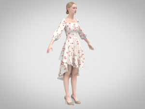 Floral dress 3D Model