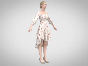 Floral dress 3D Model