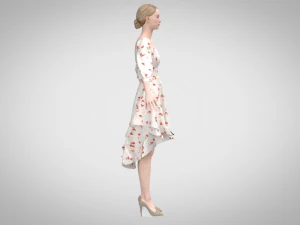 Floral dress 3D Model