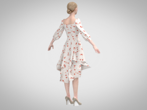 Floral dress 3D Model