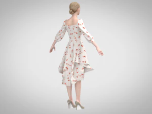 Floral dress 3D Model