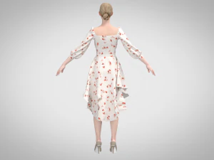 Floral dress 3D Model