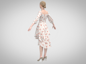 Floral dress 3D Model
