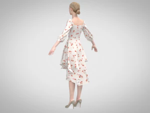 Floral dress 3D Model