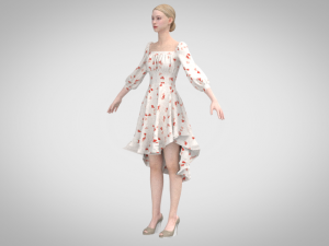 Floral dress 3D Model