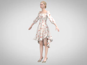 Floral dress 3D Model