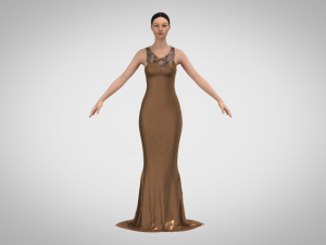 Brown dress 3D मॉडल