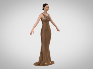 Brown dress 3D 模型