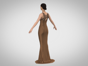 Brown dress 3D 模型