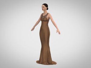 Brown dress 3D 模型