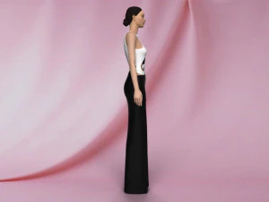 Black and white dress 3D Model