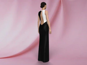 Black and white dress 3D Model