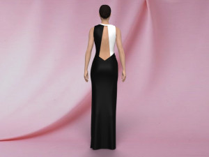 Black and white dress Model 3D