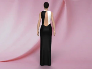 Black and white dress 3D Model