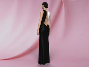 Black and white dress 3D Model