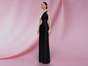 Black and white dress 3D Model