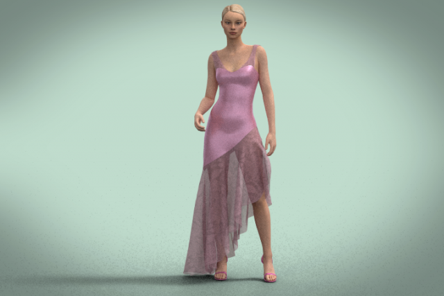 Light pink dress 3D Model .c4d .max .obj .3ds .fbx .stl .blend 