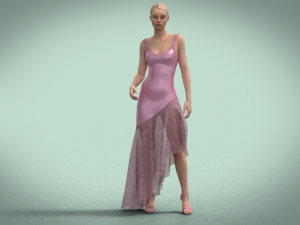 Light pink dress Model 3D