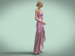Light pink dress 3D Model