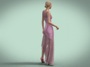 Light pink dress 3D Model