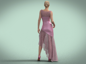 Light pink dress 3D Model
