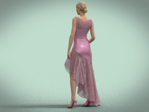Light pink dress 3D Model