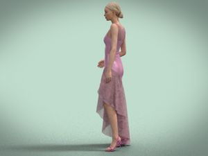 Light pink dress 3D Model