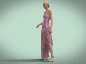 Light pink dress 3D Model