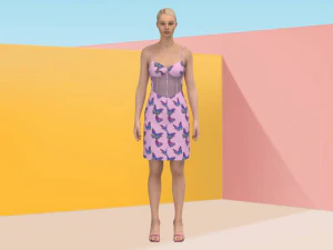 나비 드레스 3D 모델