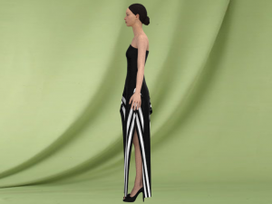 White and black dress 3D Модель