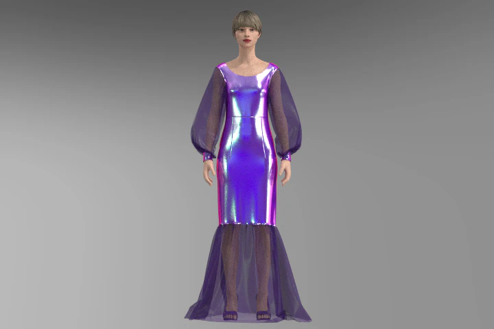 バイオレットドレス 3Dモデル .c4d .max .obj .3ds .fbx .stl .blend 