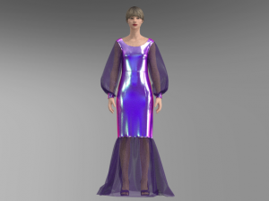 Violet dress 3D Model