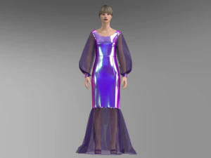 Abito viola Modello 3D