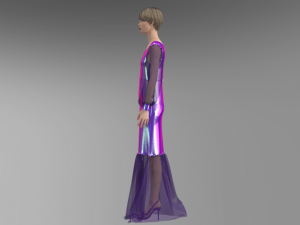 Violet dress 3D Модель