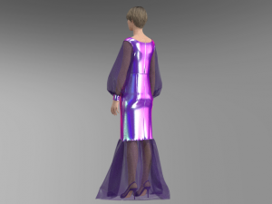 Violet dress 3D Модель