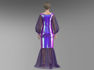 Violet dress 3D Модель