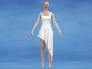 白色连衣裙 3D 模型