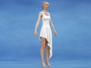 White dress 3D Model