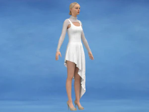 White dress 3D Model